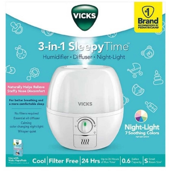 Vicks 3 in 1 Humidifier, Diffuser, Night Light - Picture 5 of 6